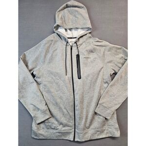 Eddie Bauer Mens XL Gray Full Zip Hoodie FreDry Motion Zipper Pocket
